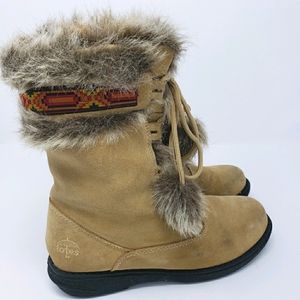 Totes Talya Tan Faux Fur Winter Boots Size 6M